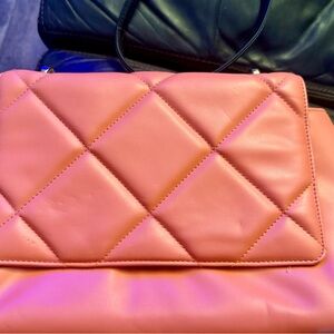 Elegant Quilted Peach Handbag